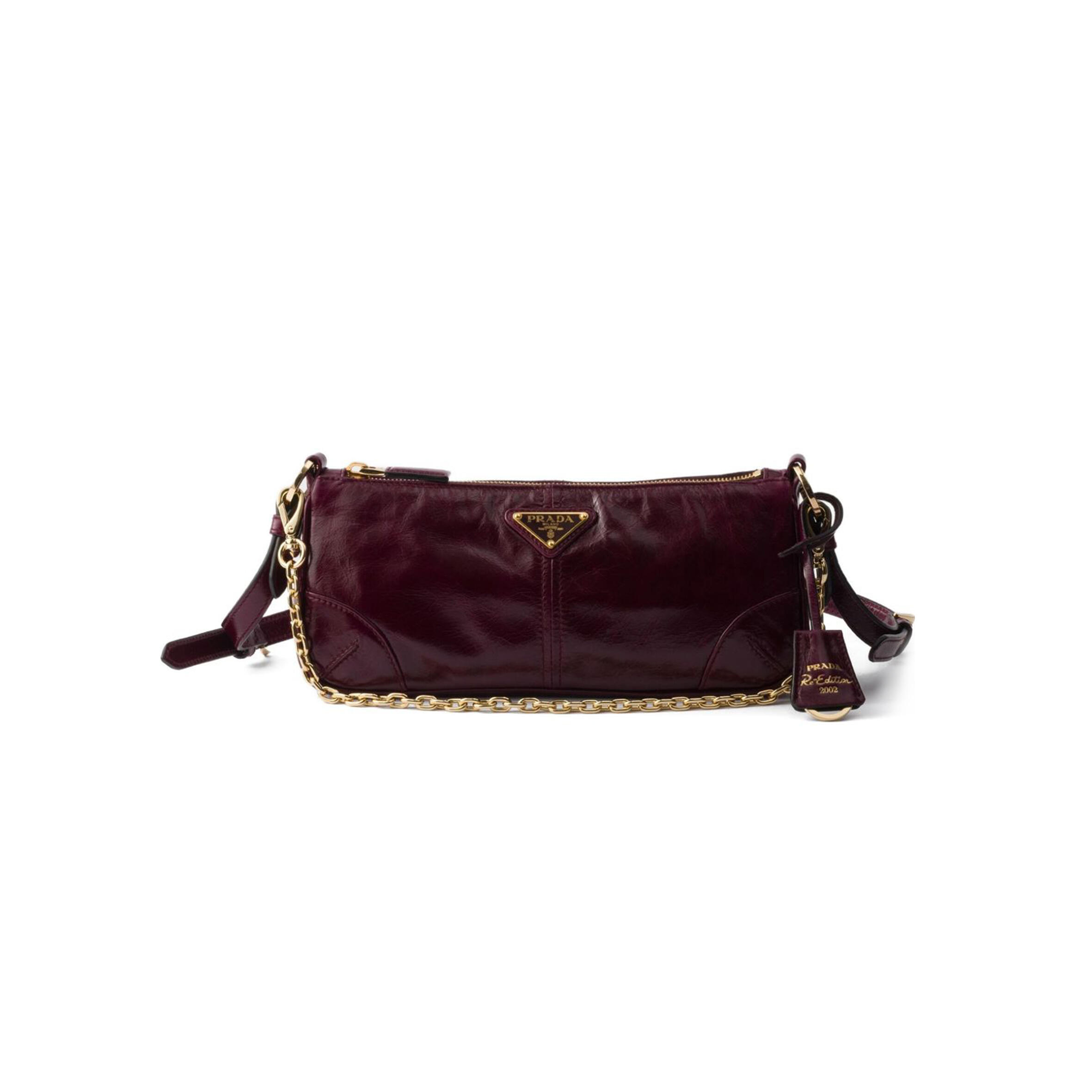 PRADA RE-EDITION 2002 MEDIUM LEATHER SHOULDER BAG 1BC221 (26*11.5*6cm)